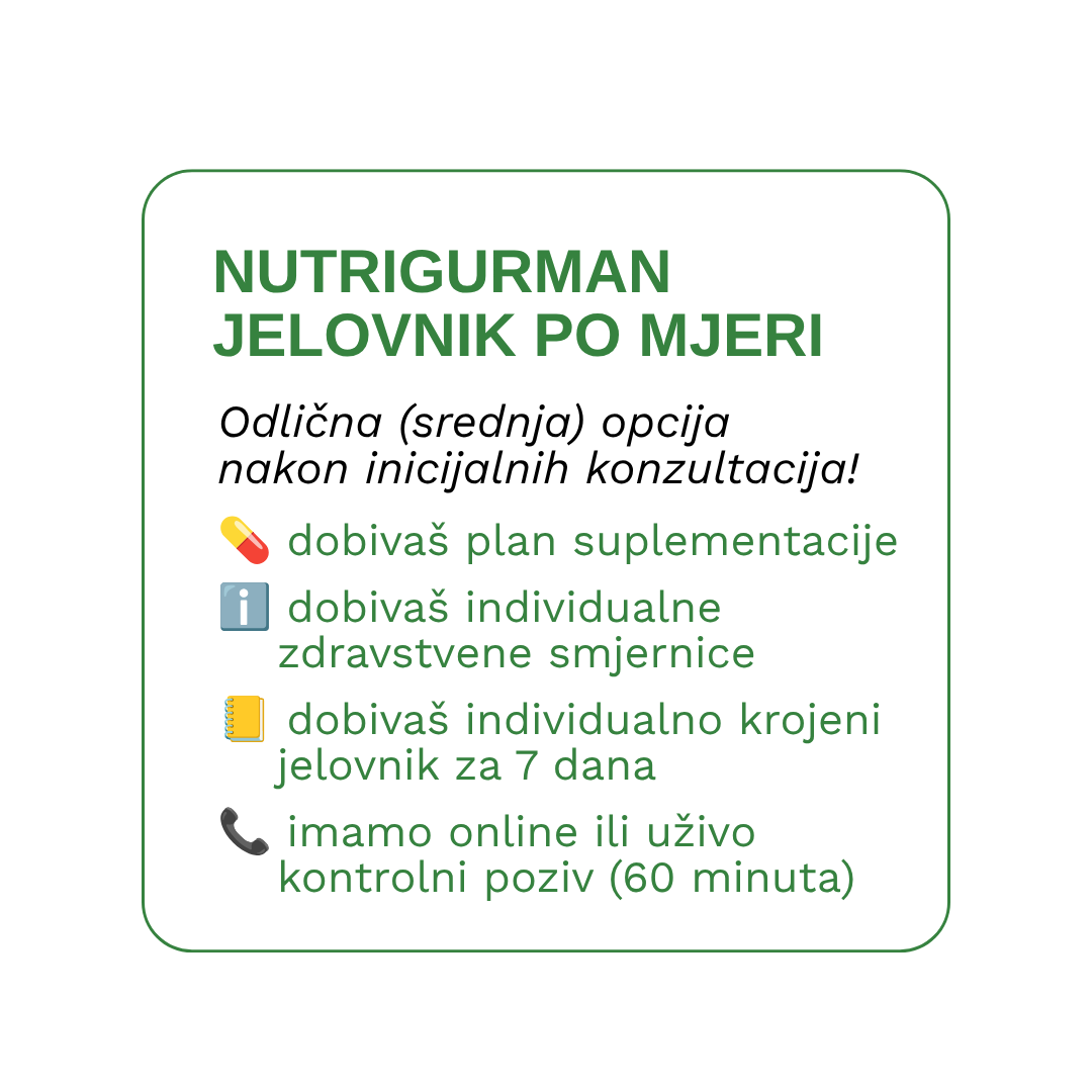 Jelovnik po mjeri (rad 1:1)